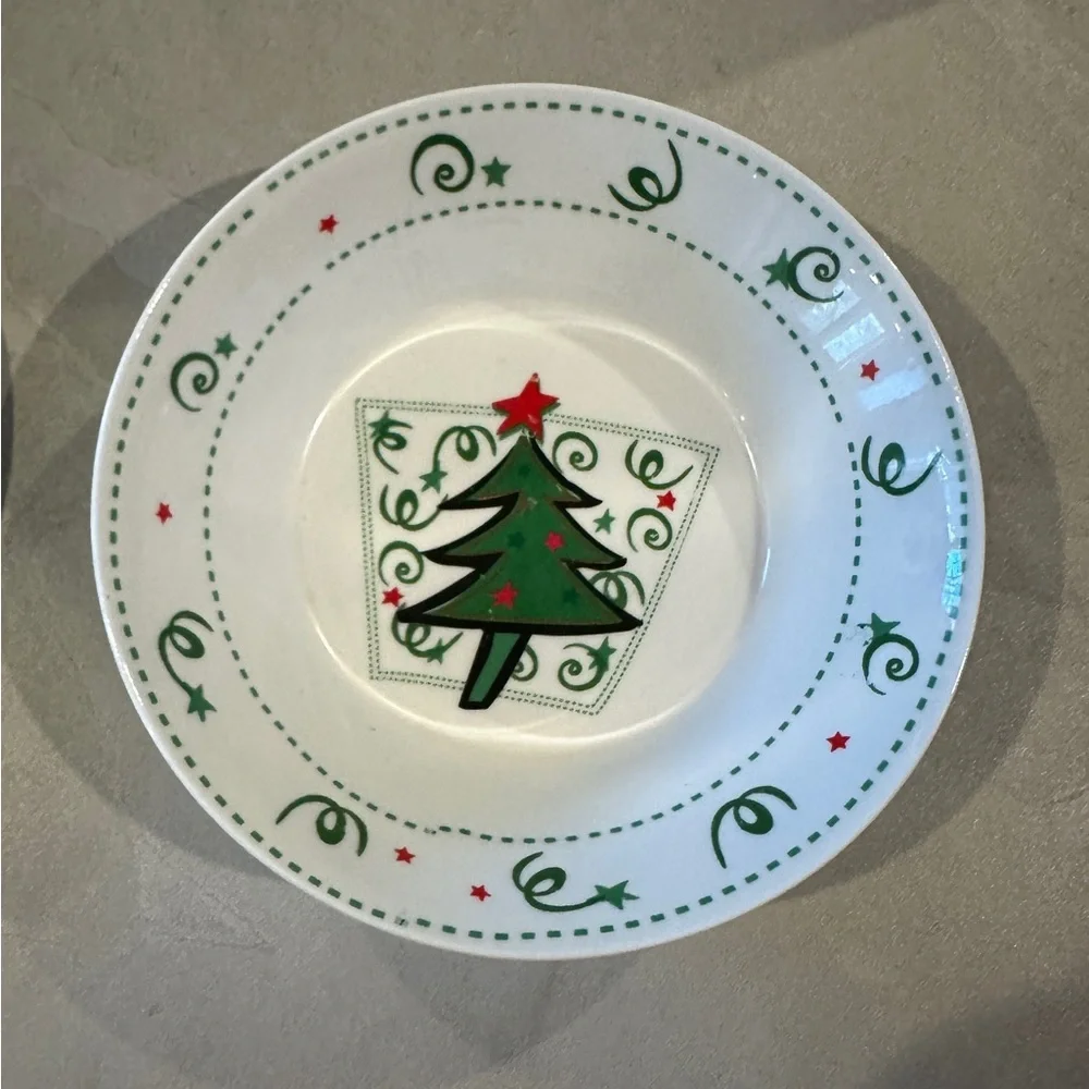 Vintage Atico International USA, Inc 8” Plate & Bowl Christmas Tree Set